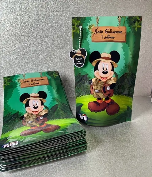 Saquinho Zip Lock Bala Fini Mickey Safari