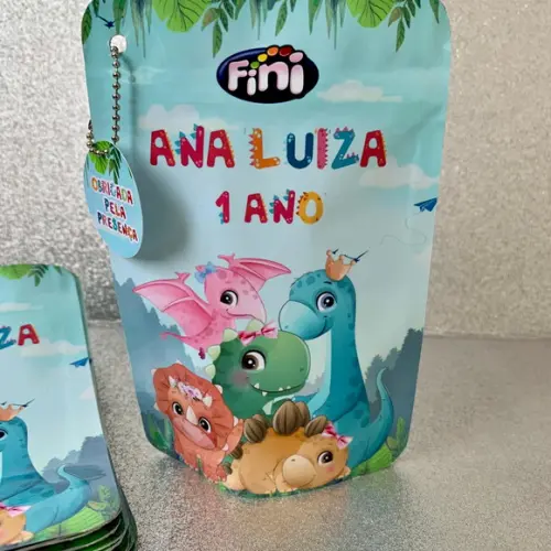 Saquinho Zip Lock Dino Baby Menina