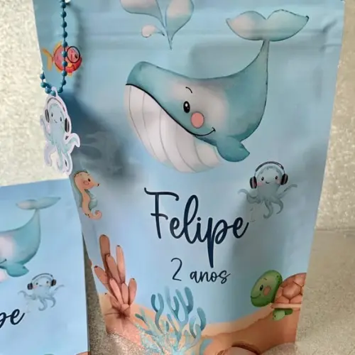 Saquinho Zip Lock Fundo do Mar