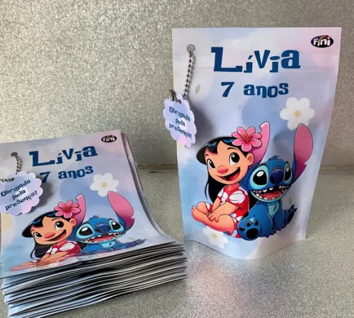Saquinho Zip Lock Lilo & Stitch