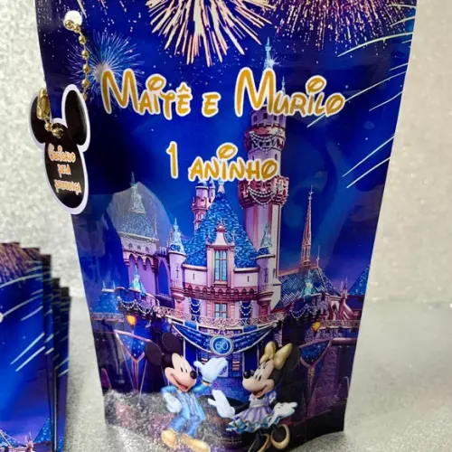 Saquinho Zip Lock Mickey e Minnie 60 Anos