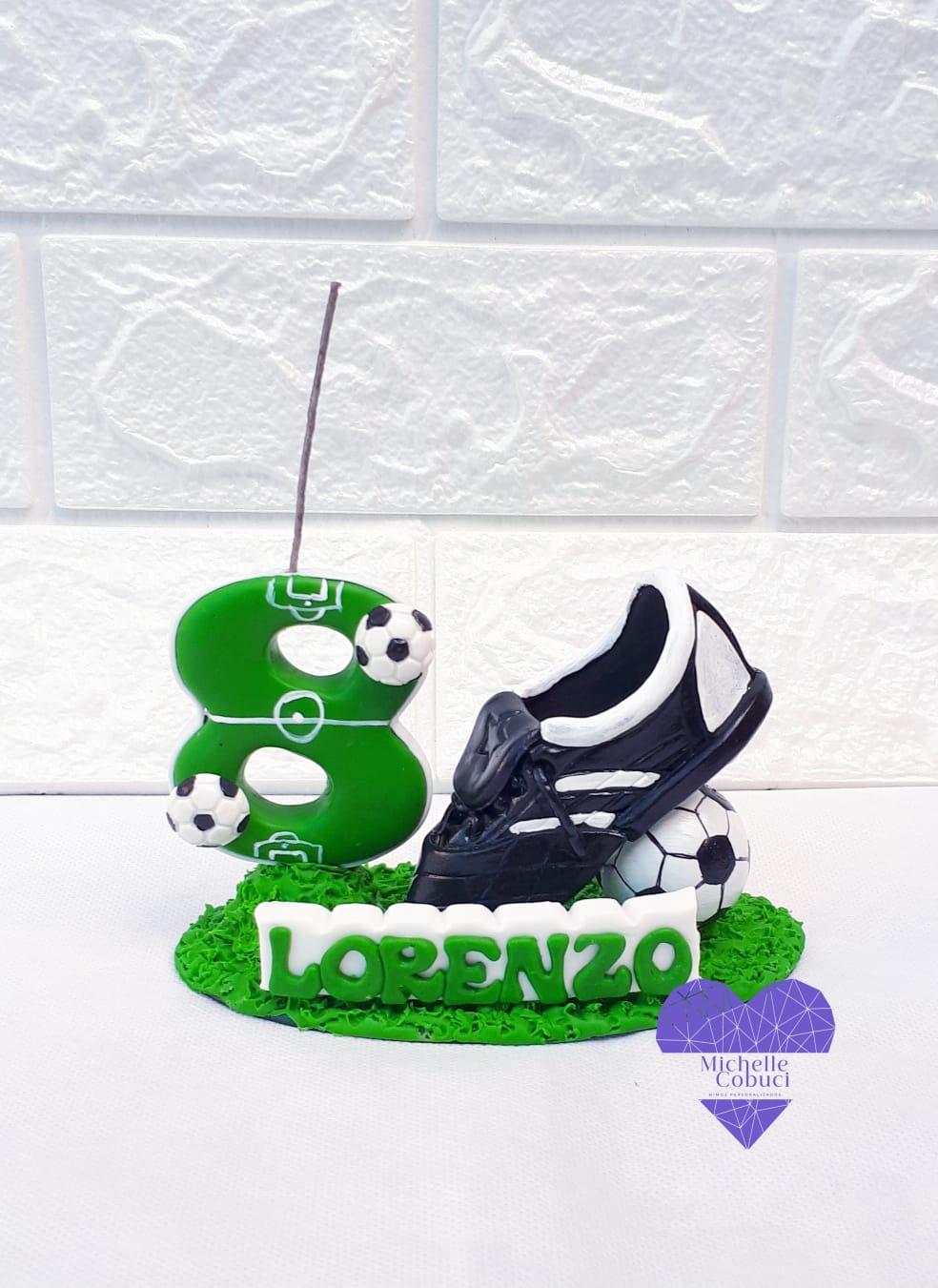 Topo de bolo Futebol em biscuit
