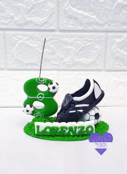 Topo de bolo Futebol em biscuit