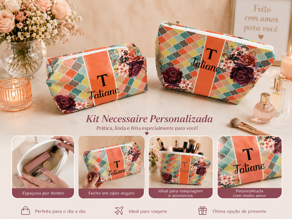 Kit Necessaires Personalizadas com Nome