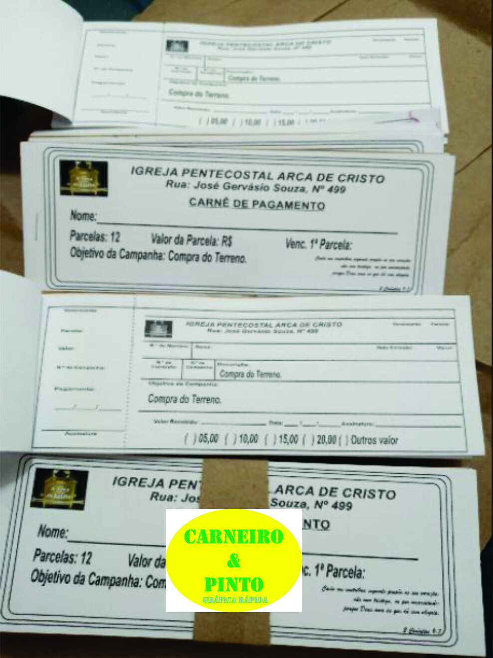 100 Carnês de Pagamento Personalizados (capas + Miolos)