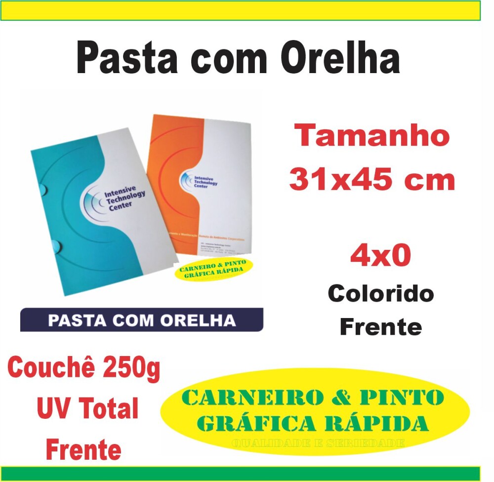 250 Pasta C/ Orelha Couchê 250g UV TOTAL FRENTE 31x45 Cm