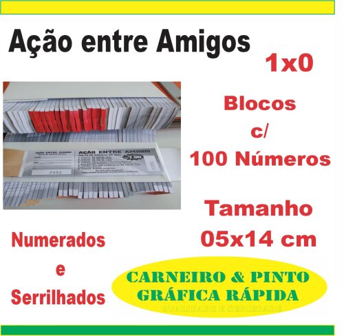 2000 Bilhetes de Ação Entre Amigos (rifa)
