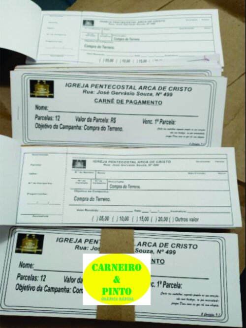 40 Carnês de Pagamento Personalizados (capas + Miolos)