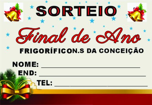 2500 Cupons de Sorteio Personalizados 7x5 cm Colorido