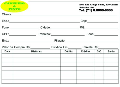 100 Fichas De Cadastro De Clientes