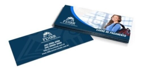 50 Capas de Carnê Couchê 120g sem Verniz 42,3x10cm