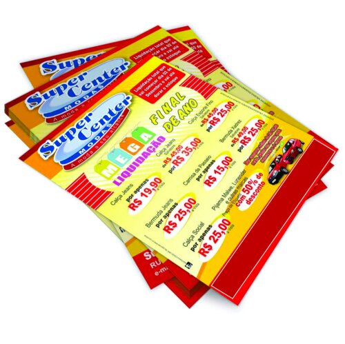 5000 Panfletos em Papel Couchê 80 G.| 4x0 | 10x14 |