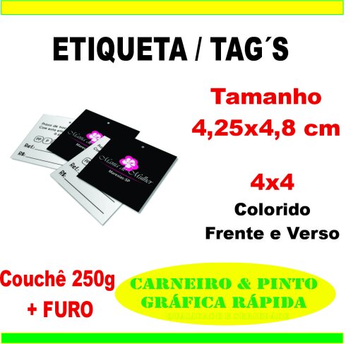 1000 Etiquetas Personalizadas Tags Para Roupa E Brinde