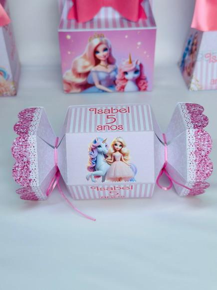 Caixa Bala Barbie Unicornio