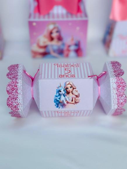 Caixa Bala Barbie Unicornio