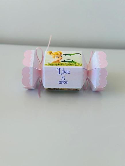 Caixa Bala da Tinker Bell com Aplique em 3d.