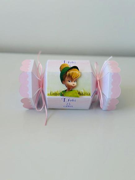 Caixa Bala da Tinker Bell com Aplique em 3d.