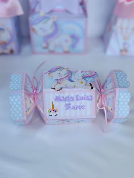 Caixa Bala do Unicornio com Aplique em 3d.