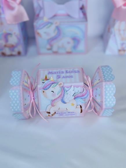 Caixa Bala do Unicornio com Aplique em 3d.