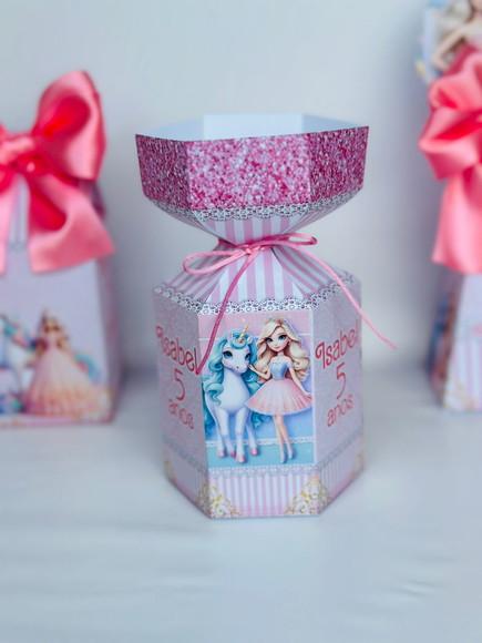 Caixa Meia Bala Barbie Unicornio