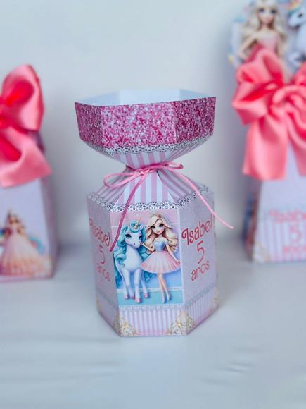 Caixa Meia Bala Barbie Unicornio
