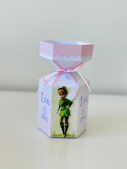 Caixa Meia Bala da Tinker Bell com Aplique em 3d.