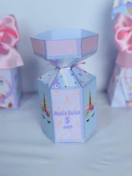 Caixa Meia Bala do Unicornio com Aplique em 3d.