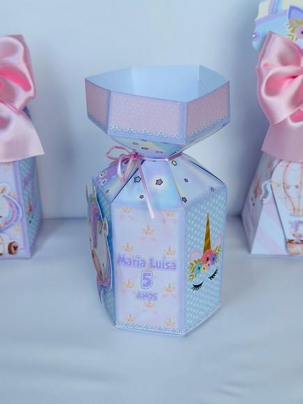 Caixa Meia Bala do Unicornio com Aplique em 3d.