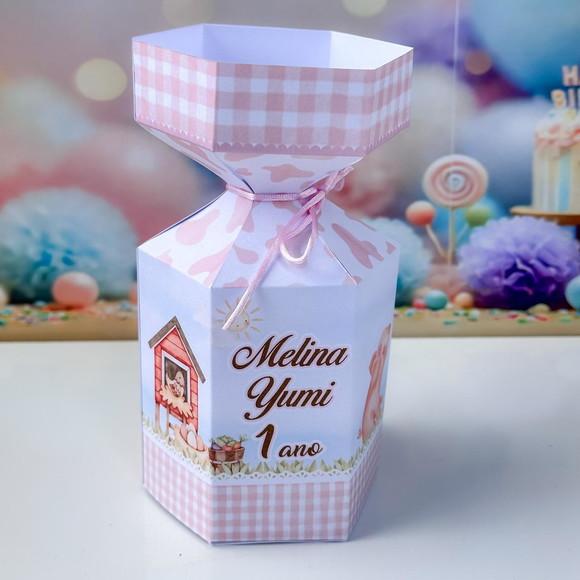Caixa Meia Bala Fazendinha Rosa/menina