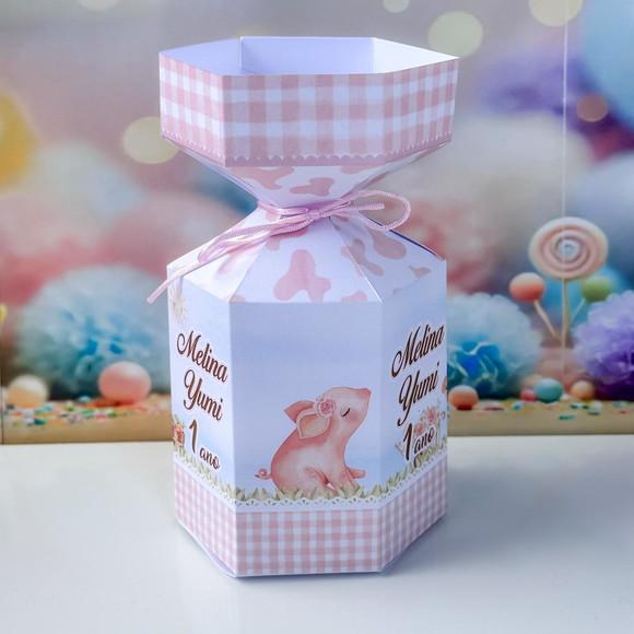 Caixa Meia Bala Fazendinha Rosa/menina