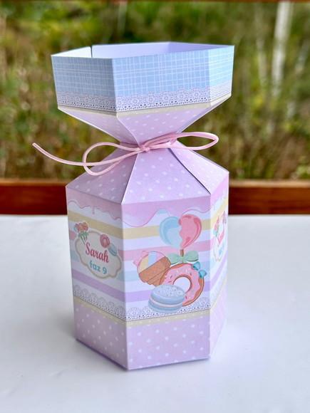 Caixa Meia Bala Tema Doces /confeitaria