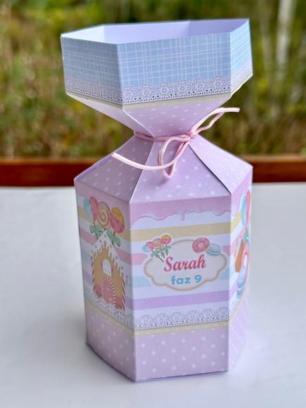 Caixa Meia Bala Tema Doces /confeitaria