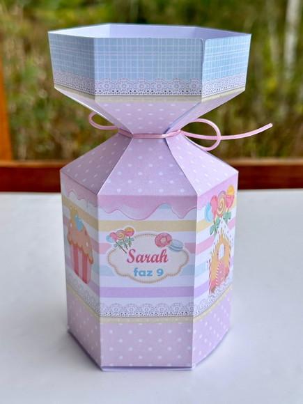 Caixa Meia Bala Tema Doces /confeitaria