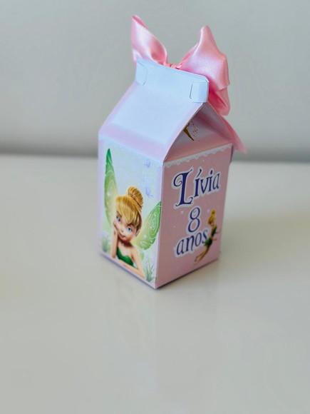 Caixa Milk da Tinker Bell com Aplique em 3d.