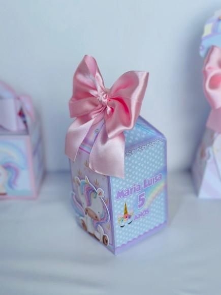 Caixa Milk do Unicornio com Aplique em 3d