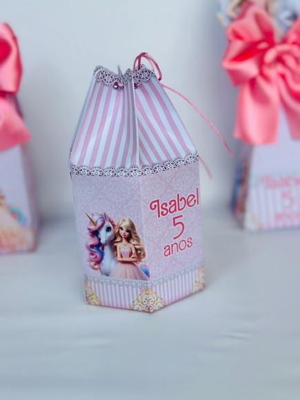 Caixa Modelo Saquinho Barbie Unicornio