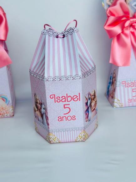 Caixa Modelo Saquinho Barbie Unicornio