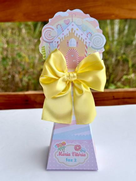 Caixa Pirâmide / Cone Tema Doces /confeitaria