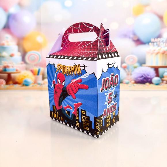 Caixa Quadrada com Alça do Homem Aranha