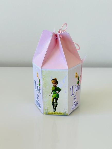 Caixa Saquinho da Tinker Bell com Aplique em 3d.