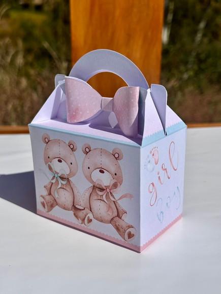 Kit 105 Caixas Chá Revelação Ursinhos