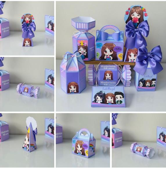 Kit 35 Caixas do Tema Minegirl