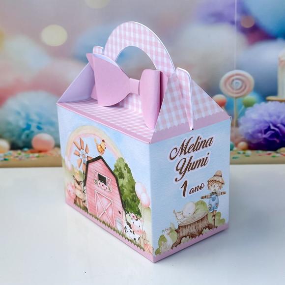 Kit 35 Caixas Fazendinha Rosa/menina