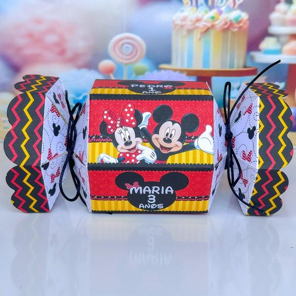 Kit 56 Caixas do Tema Mickey e Minnie
