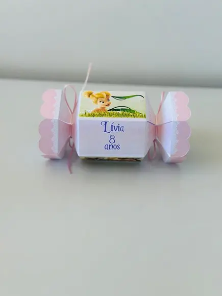 Caixa Bala da Tinker Bell com Aplique em 3d.