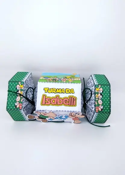 Caixa Bala da Turma da Mônica com Aplique em 3d.