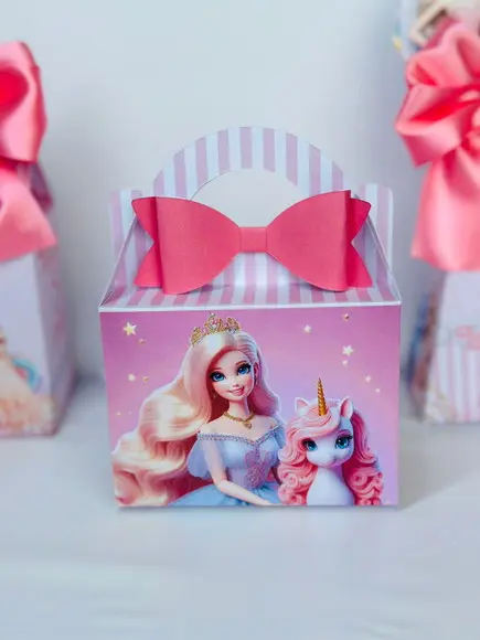 Caixa Maleta do Tema Barbie Unicornio