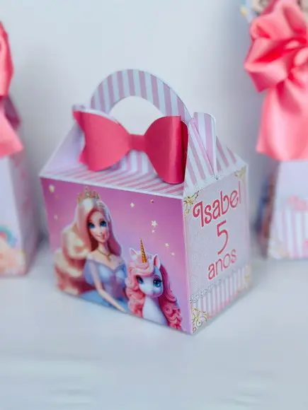 Caixa Maleta do Tema Barbie Unicornio