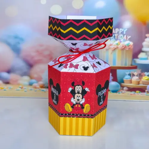 Caixa Meia Bala Mickey e Minnie