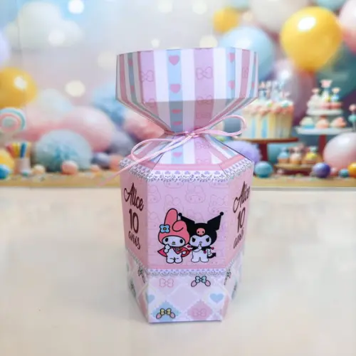 Caixa Meia Bala My Melody e Kuromi